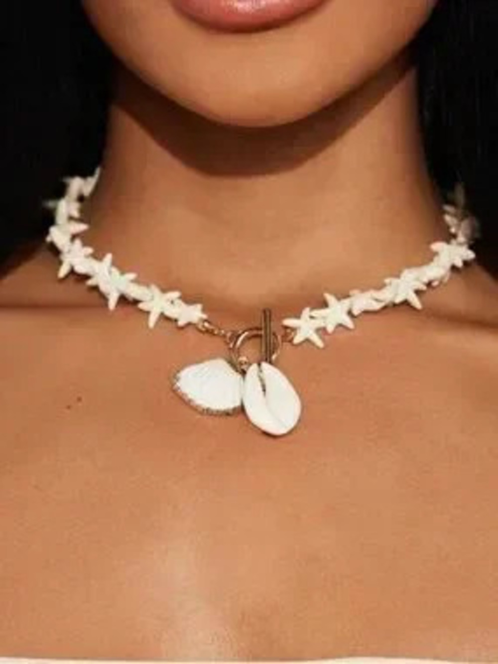 White Starfish & Shell Choker Necklace